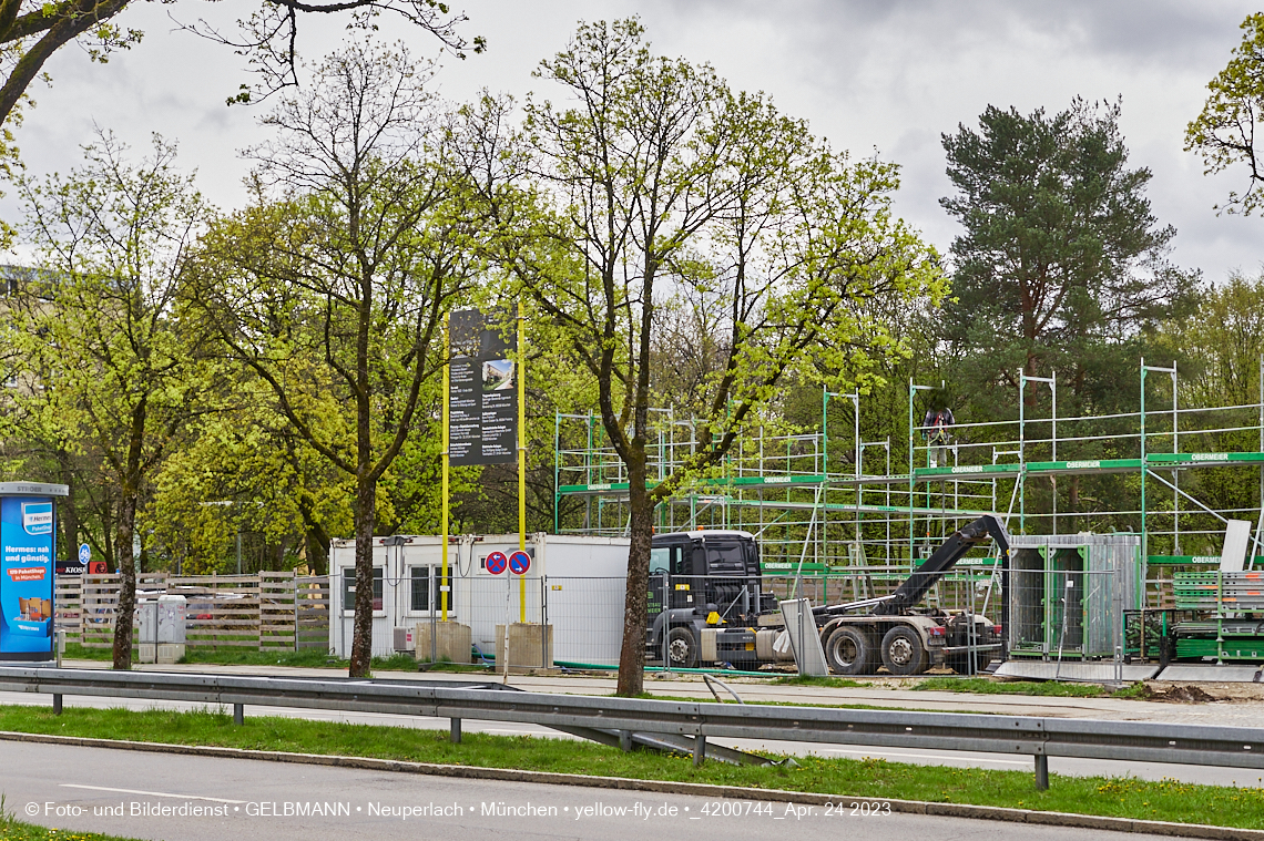 24.04.2023 - Baustelle am Haus für Kinder in der Quiddestraße in Neuperlach